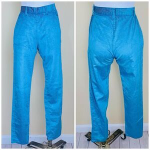 1980s Vintage Lee Casuals Turquoise Jeans / 80s Western Corduroy  / XS Waist 25"